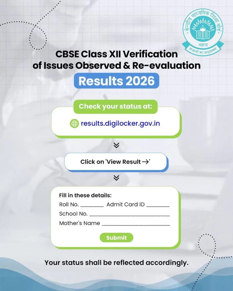 CBSE Class 12 Revaluation Result 2026 Released: Latest Updates