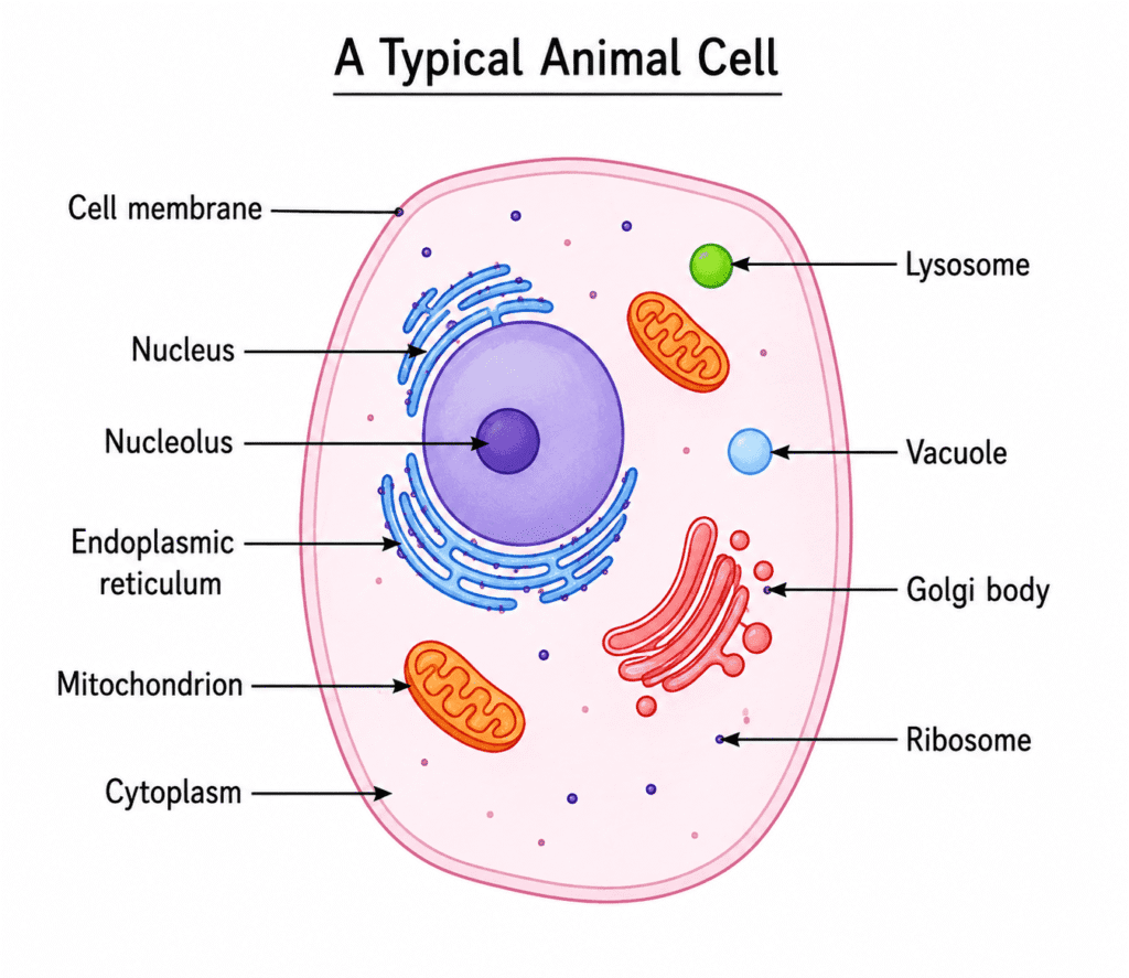 simple diagram of animal cell class 9 science