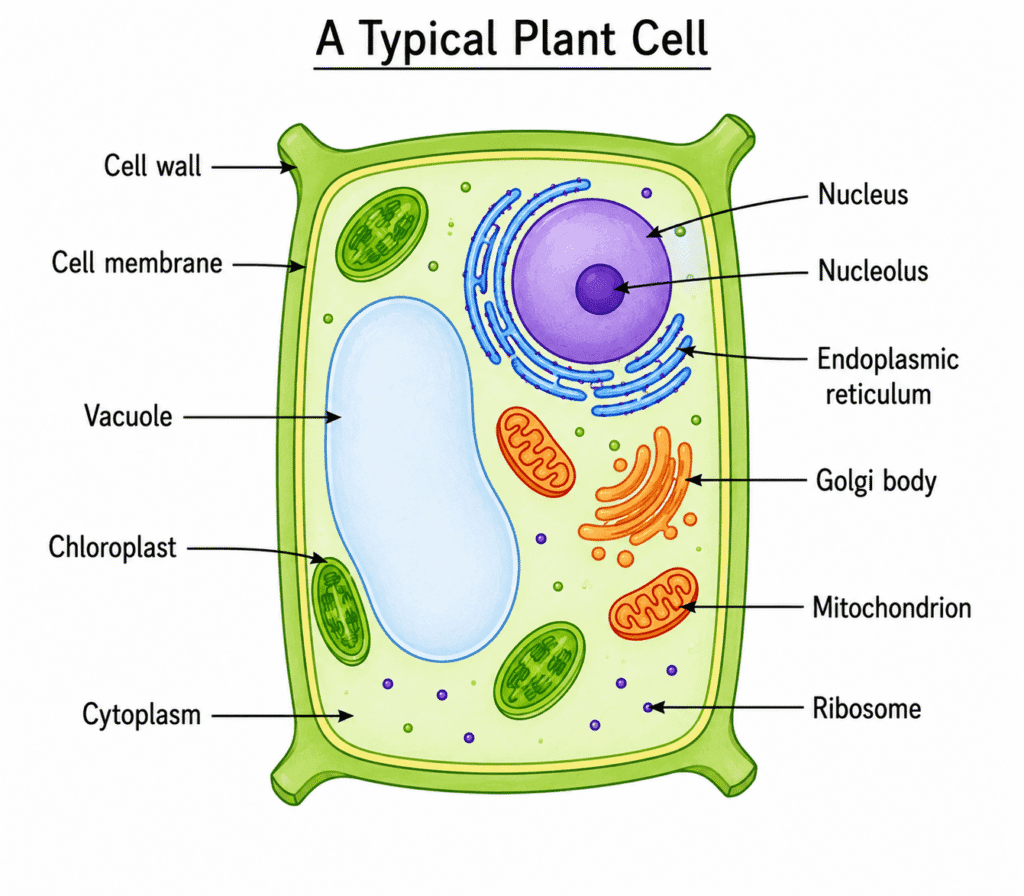 simple diagram of plant cell class 9 science