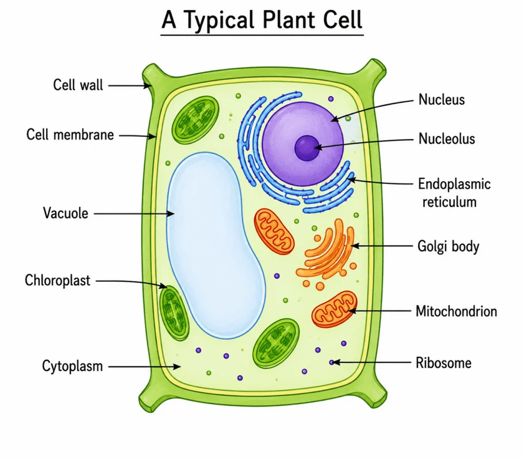simple diagram of plant cell class 9 science